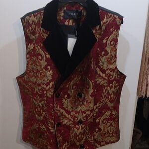Velvet Red and Gold Women's Vest